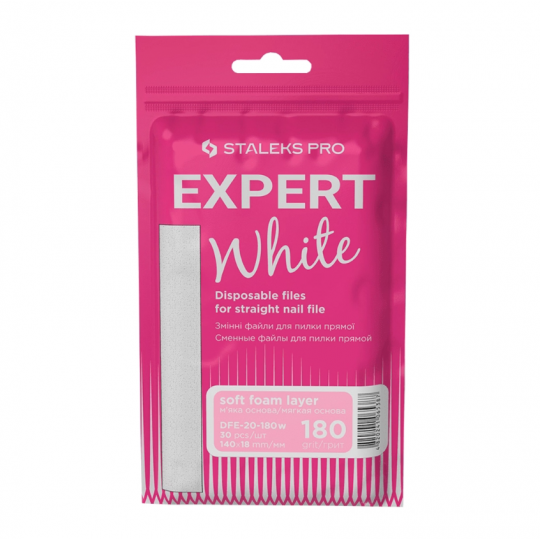 Replacement white files for straight files on a soft base 180 grit STALEKS PRO EXPERT 20 30 pcs