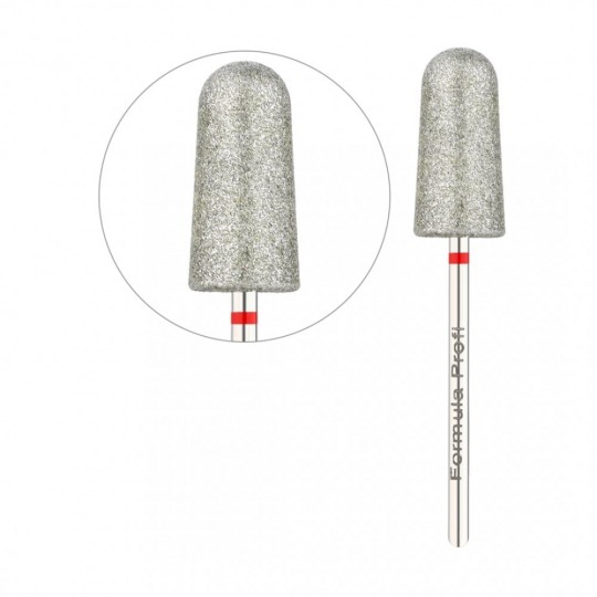 Diamond nail drill bit for pedicure rounded cone (red) PODO 03, 0.9