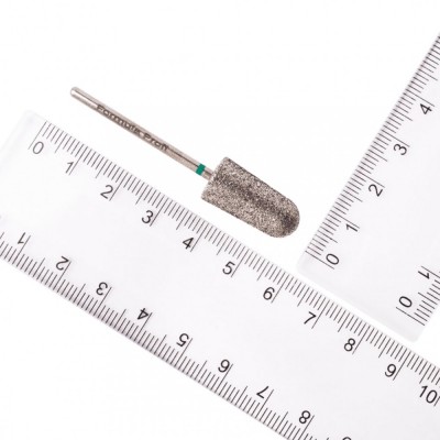 Diamond nail drill bit for pedicure rounded cone (green) PODO 01, 0.9