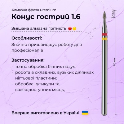 Sharp Cone 1.6 red+yellow (Premium)