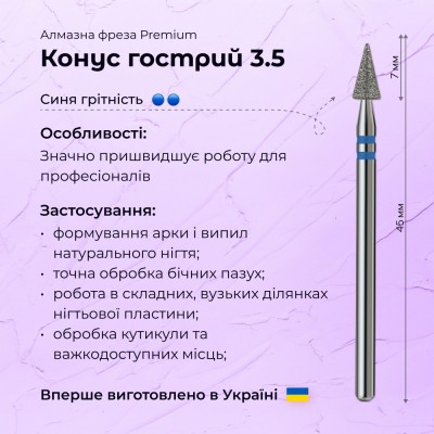 Острый конус 3.5 blue (Premium)
