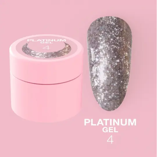 Nail glitter LUNA Moon Platinum Gel №4 5 ml