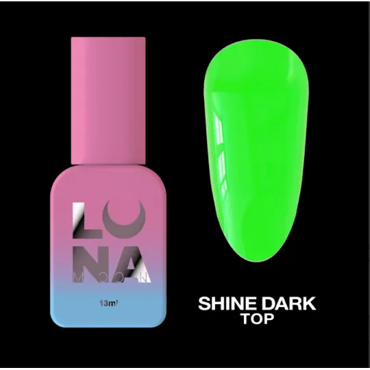 טופ ללק ג'ל זוהר בחושך Top Shine ירוק כהה 13 מ"ל