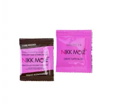 صبغة الحواجب والرموش Nikk Mole، لون بني داكن 8 أكياس + 8 أكياس مؤكسد