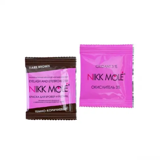  Eyebrow and eyelash dye Nikk Mole, tone Dark brown 8 Sachets + oxidant 8 Sachets