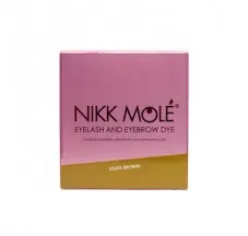 صبغة الحاجب NIKK MOLE لهجة بني فاتح 25 كيس (5 مل) + كريم مؤكسد 3٪ في 25 كيس (5 مل)