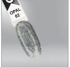 אוֹפַּל Oxxi 002 כסף לק ג'ל עם נצנצים ססגוניים, 10 מ"ל