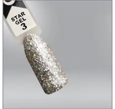 Гель-лак Oxxi Star Gel 003 серебристый, глиттерный, 10мл