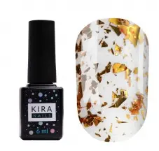 No Wipe Top Coat Gold Shard 6 ml. Kira Nails