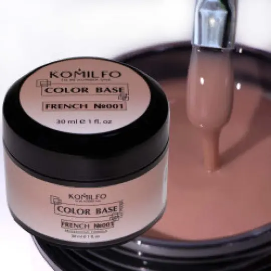 Komilfo Color Base French 001 (dark cream), 30 ml (without brush,jar)