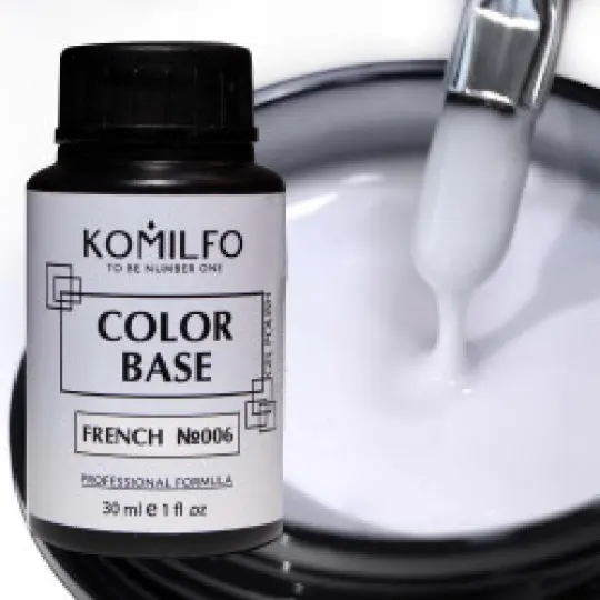 База Komilfo Color Base French 006 (молочный, холодный белый), 30 мл (бочонок)