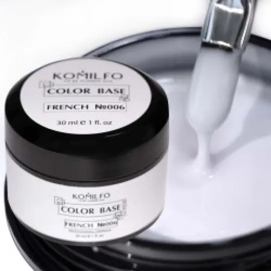 Komilfo Color Base French 006 (milky, cold white), 30 ml (without brush, jar)