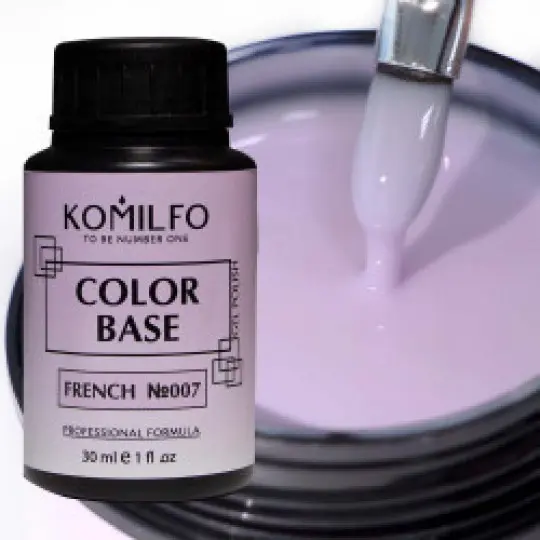 База Komilfo Color Base French 007 (молочно-розовый), 30 мл (бочонок)