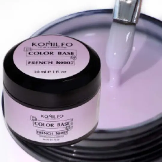 Komilfo Color Base French 007 (milky pink), 30 ml (without brush, jar)