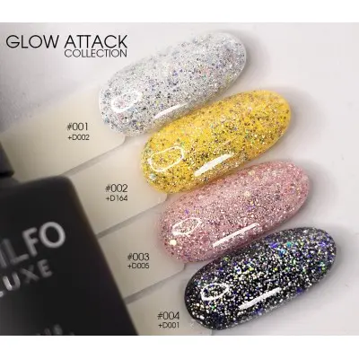 Гель-лак Komilfo Glow Attack 002 (золото-голографик), 8 мл