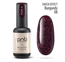 Гель лак PNB Shock Effect, Burgundy 08