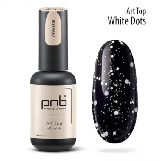 Art Top PNB, נקודות לבנות, ללא מגבון, 8 מ"ל