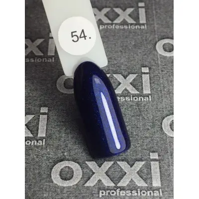 Oxxi gel polish #054 (dark purple with blue micro-shine)