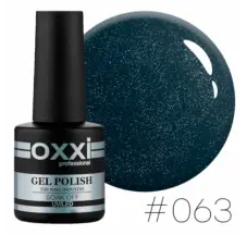 Oxxi gel polish #063  (very dark turquoise with micro shine)