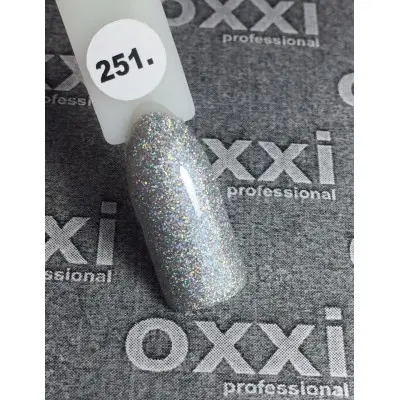Oxxi gel polish #251 (silver with holographic sparkles)