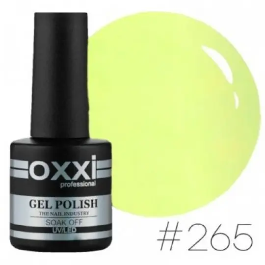 Oxxi gel polish #265 (light lettuce-green yellow)