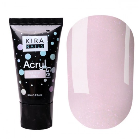 Acryl Gel Glitter Pink 30 ml. Kira Nails