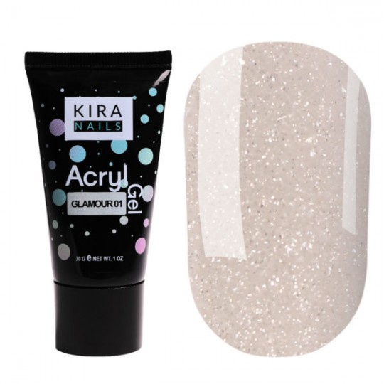 Acryl Gel Glamour 01, 30 ml. Kira Nails