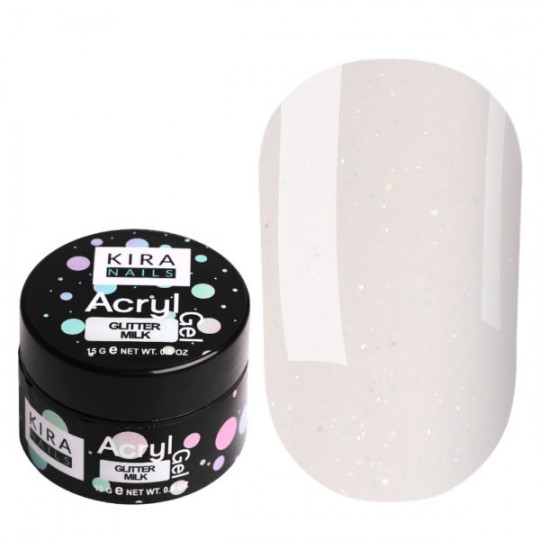 Acryl Gel Glitter Milk 15 ml. Kira Nails
