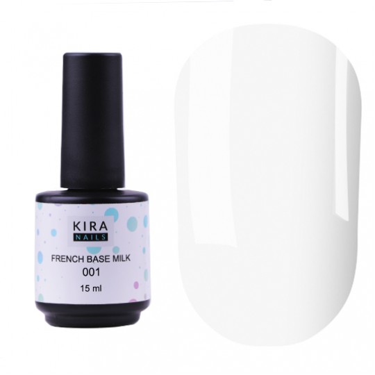 Kira Nails French Base Milk 001 (חלב), 15 מ"ל