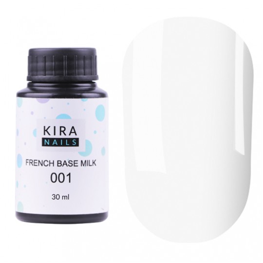 Kira Nails French Base Milk 001 (חלב), 30 מ"ל