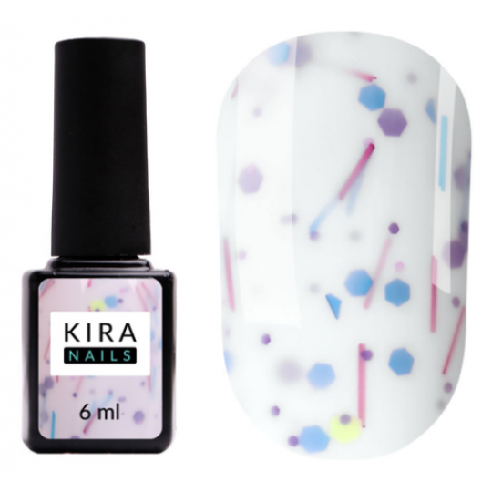 בסיס צבעוני עם נצנצים Kira Nails Lollypop Base №002, 6 מ"ל