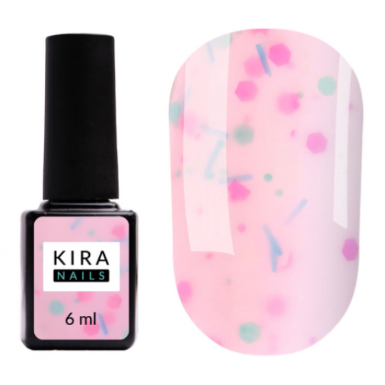 Colored base with glitter Kira Nails Lollypop Base №005, 6 ml