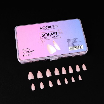 Komilfo SoFast Nail Forms Nude Almond Short, 360 шт