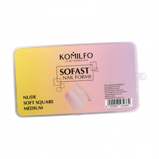 Komilfo SoFast Nail Forms Nude Soft Square Medium, 300 шт