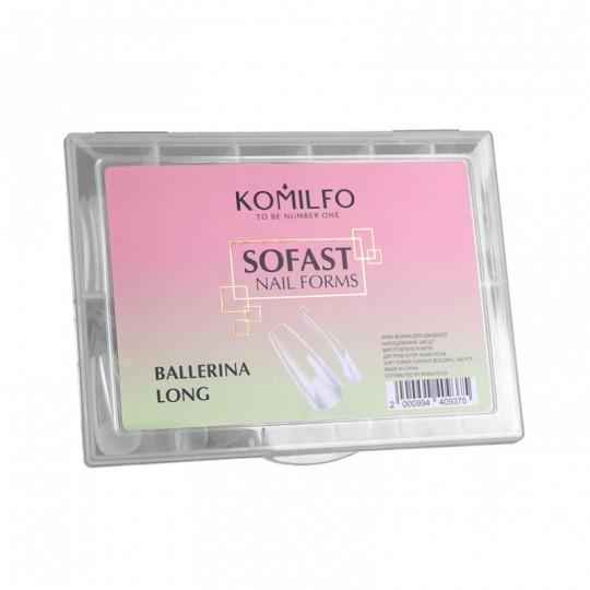 Komilfo SoFast Nail Forms Ballerina Long, 240 шт