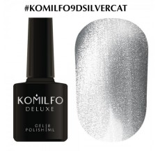 Гель лак Komilfo 9D Cats eye Серебро, 8 ml.