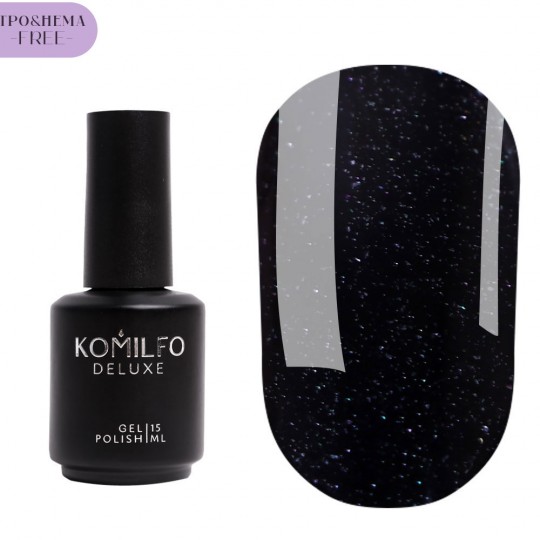 Komilfo No Wipe Glitter Top HEMA/TPO free - top for gel polish with glitter without sticky layer, 15 ml