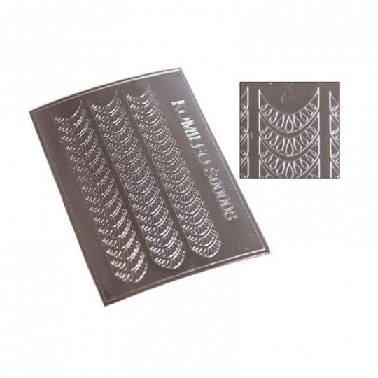 Komilfo Metallized nail stickers Silver #008