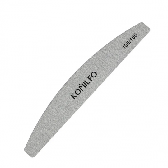 Nail file Komilfo semicircle gray 100/100, 18 cm