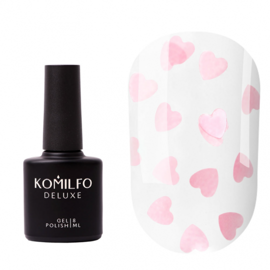 KOMILFO NO WIPE L'AMOUR ROSE TOP, WITHOUT LS, WITH UV FILTER, 8 ML