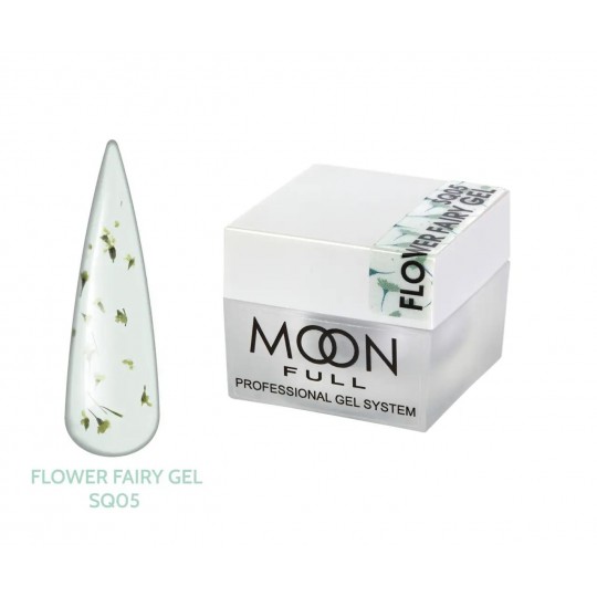 Flower Fairy Gel with dried flowers, 5ml No. SQ05 HEMA/TRO Free, hypoallergenic, Moon Full 