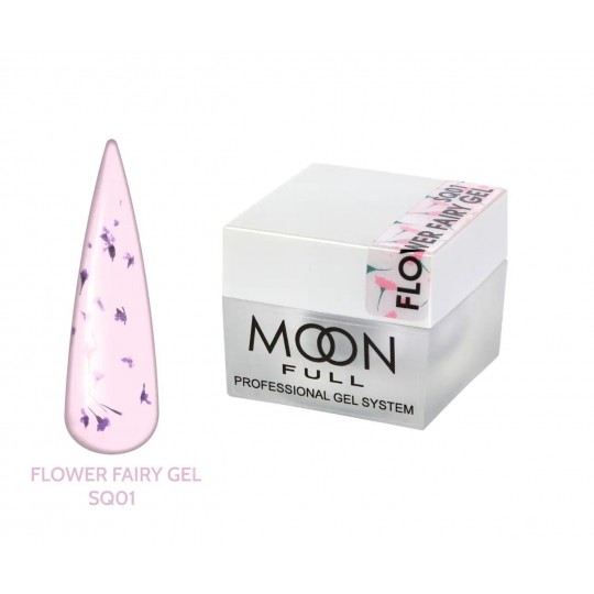 Flower Fairy Gel with dried flowers, 5ml No. SQ01 HEMA/TRO Free, hypoallergenic, Moon Full 