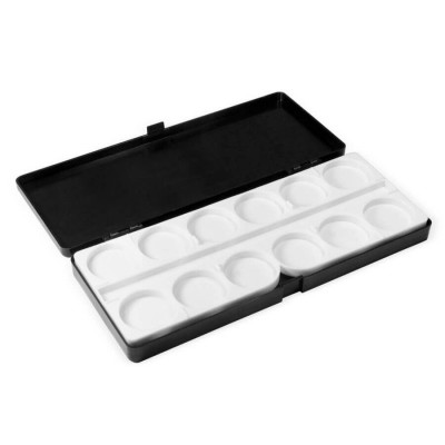 Pencil case-palette PNB black and white plastic, rectangular