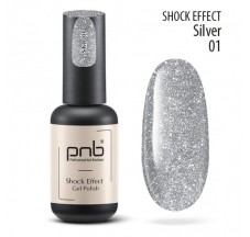 Гель лак PNB Shock Effect, Silver 01