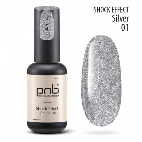 Gel-polish PNB Shock Effect, Silver 01