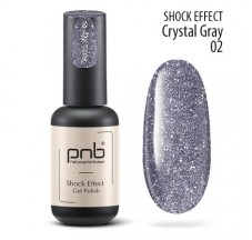 Gel polish PNB Shock Effect, Crystal gray 02
