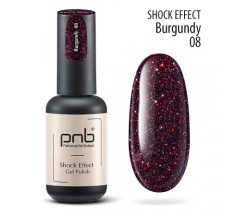 Gel polish PNB Shock Effect, Burgundy 08