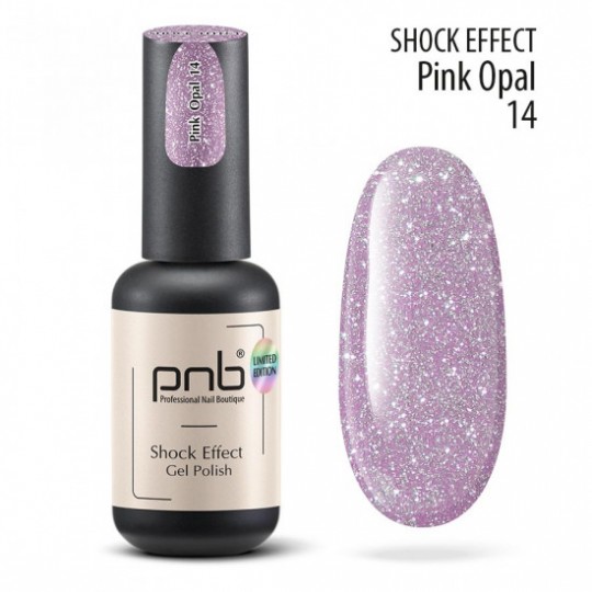 طلاء جل عاكس SHOCK EFFECT PNB 14 Pink Opal 8 ml UV/LED