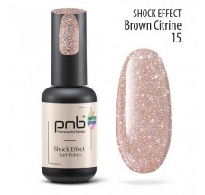 לק ג'ל רפלקטיבי SHOCK EFFECT PNB 15 Brown Citrine 8 ml UV/LED
