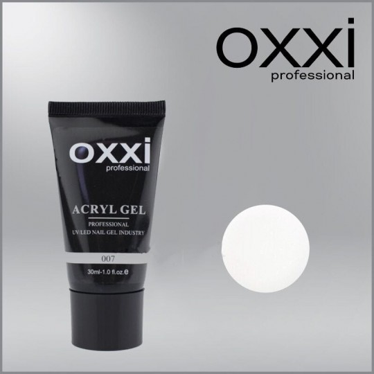 Acryl-gel Oxxi Professional Aсryl Gel 007 transparent with shimmers, 30 ml